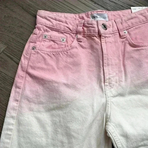 ✨🆕Zara🆕✨ | Pink and white  ombré Bermuda Jean shorts - Picture 10 of 11
